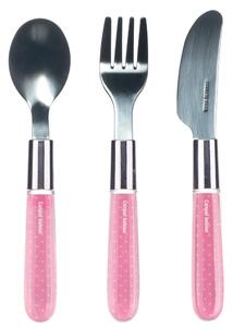 Canpol fém evőeszköz kanál, villa, kés 18hó+ rózsaszín