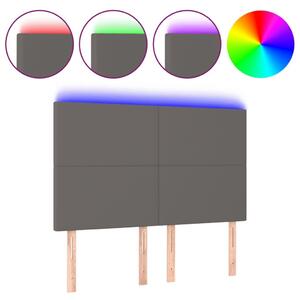 LED-es Fejtámla - Szürke Műbőr - 144x128cm