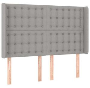 Világosszürke szövet led-es fejtámla 147x16x118/128 cm