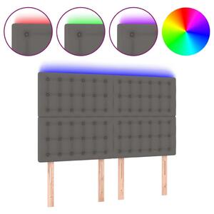 LED-es Fejtámla - Szürke Műbőr - 144x128cm