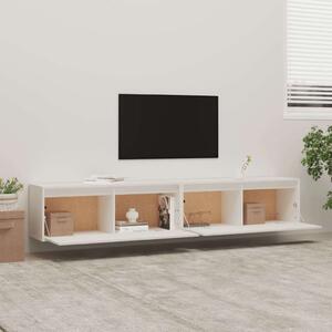 2 darab fehér tömör fenyőfa faliszekrény 100 x 30 x 35 cm