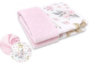 Baby Shop kétoldalas babapléd 70*100 cm - rózsaszín őzike