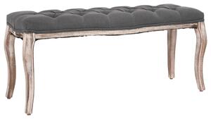 Elegáns Vászon Ülőpad - Tömör Fa - 110cm