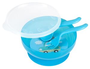 Canpol babies fedeles tányér kanállal és villával - kék