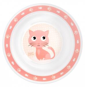 Canpol babies műanyag tányér - rózsaszín cica