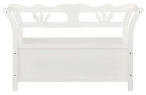 Fehér Fenyőfa Tárolós Pad - 107x45x75,5 cm