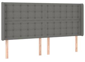 VIDAXL LED-es Ágyfejtámla - Szövet - Sötétszürke - 163x128cm