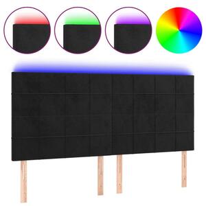 LED-es Fejtámla - Bársony - Fekete - 200x128cm