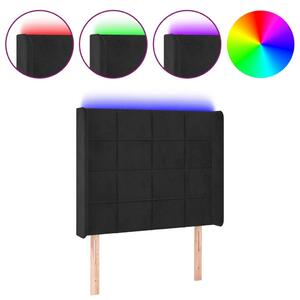 Bársony LED Fejtámla - Fekete - 103x16x118/128cm