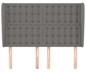 Modern Szövet Fejtámla Szárnyakkal - Sötétszürke - 147x23x118/128cm