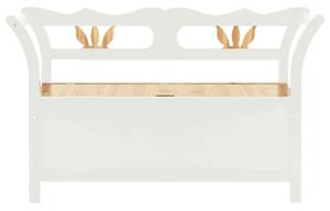Vidék Ház - Fenyőfa Pad Tárolóval - Fehér - 107x45x75,5cm