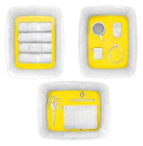 Office fehér-sárga fedeles tárolódoboz, térfogat 18 l MyBox - Leitz