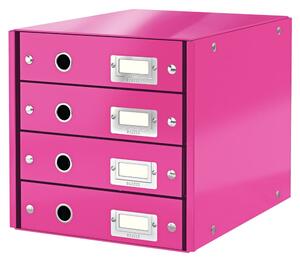 Office rózsaszín 4 fiókos doboz, hossz 36 cm - Leitz