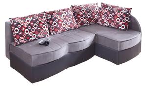 FIGARO ágyazható sarok ülőgarnitúra, 86x202x145 cm, grafit/hamu, 2-es szövet, jobbos
