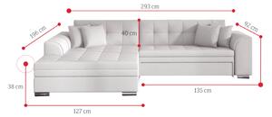 PALERMO ágyazható sarok ülőgarnitúra, 294x80x196 cm, portland 76/portland 90, jobbos