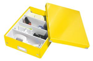 Office sárga rendszerező doboz, hossz 37 cm Click&Store - Leitz