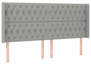 Elegáns Szövet Fejtámla Szárnyakkal - Világosszürke - 203cm