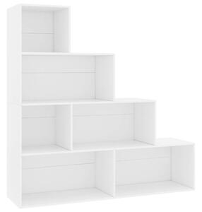 Modern Könyvespolc/Térelválasztó - Fehér - 6 Polc - 155x24x160 cm