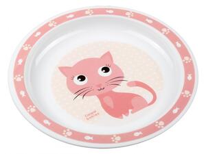 Canpol babies műanyag lapostányér - rózsaszín cica