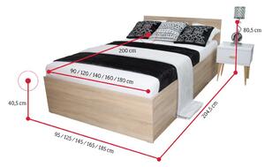 EBONY ágy + ágyrács AJÁNDÉK, 160x200, fehér