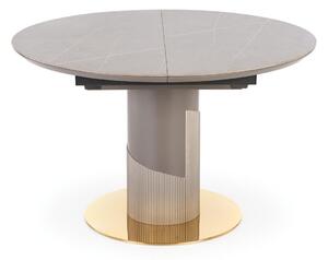 Asztal Houston 1533, Szürke márvány, Világosszürke, Aranysárga, 76cm, Hosszabbíthatóság, Közepes sűrűségű farostlemez, Kerámia, Műanyag, Fém