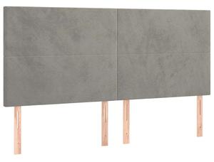 VidaXL 4 db világosszürke bársony fejtámla 90x5x78/88 cm
