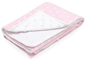 Scamp Minky kétoldalú takaró 75*100 cm - Pink Stars