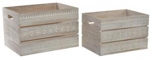 Doboz szett 2db-os fa 40x30x25 fehér