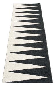 Fekete-fehér kültéri-beltéri futószőnyeg 70x250 cm Vivi Black – Pappelina