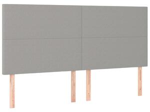 4 db Világosszürke Szövet Ágyfejtámla - 100x5x78/88 cm