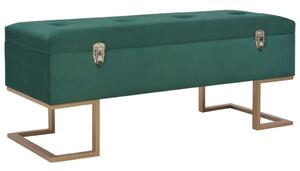 Bársony Tárolós Pad - Zöld - 105 cm