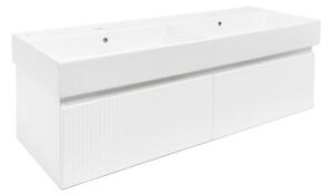 Fürdőszobaszekrény mosdókagylóval SAT Evolution 118x30x44,8 cm fehér matt SATEVO120WMU2