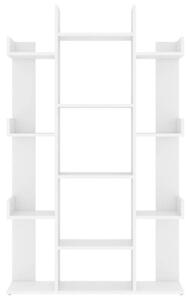 Modern Fehér Könyvespolc - 13 Rekeszes - 86x25,5x140 cm