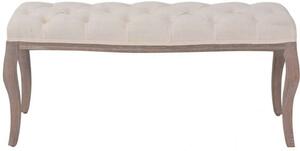 Elegáns Vászon Pad - Krémfehér - 110x38x48 cm