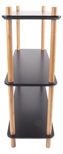 Cabinet Simplicity fekete polc bambusz lábakkal, 80 x 82,5 cm - Leitmotiv