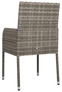VidaXL 2 db szürke polyrattan kerti szék párnával