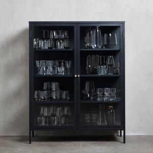 Carmel fekete vitrin, magasság 140 cm - Unique Furniture