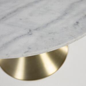 Fehér kerek étkezőasztal márvány dekorral, ø 120 cm - Kave Home