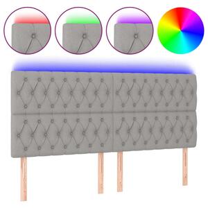 LED-es Fejtámla - Világosszürke - 200x7x118/128cm