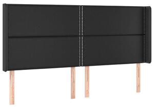 LED Fejtámla - Fekete Műbőr - 183x16x118/128cm