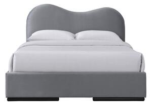 Ágy fiókos ágyneműtartóval, 160 cm, szürke - SAFRAN