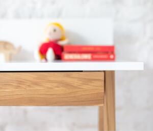 Luka Oak szürke íróasztal kőrisfa lábakkal, hossz 110 cm - Ragaba