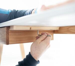 Luka türkiz íróasztal kőrisfa lábakkal, hossz 85 cm - Ragaba
