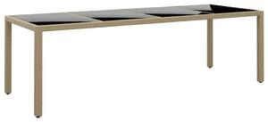 VidaXL Polyrattan Kerti Asztal - Bézs - 250x100 cm
