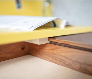 Luka Oak szürke íróasztal kőrisfa lábakkal, hossz 85 cm - Ragaba