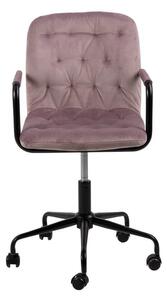 Wendy rózsaszín bársony borítású irodai szék - Actona