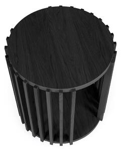 Drum fekete tárolóasztal, ø 53 cm - Woodman