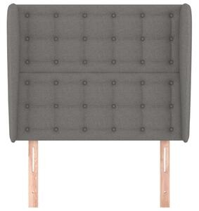 VIDAXL Szárnyas Ágyfejtámla - Sötétszürke Szövet - 103x23x118/128cm