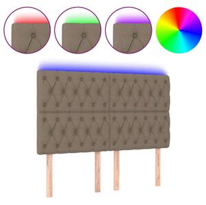 Tópszínű szövet led-es fejtámla 144x7x118/128 cm