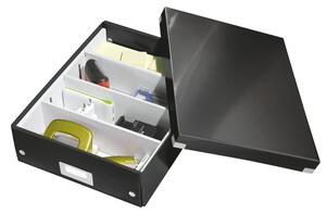 Office fekete rendszerező doboz, hossz 37 cm Click&Store - Leitz